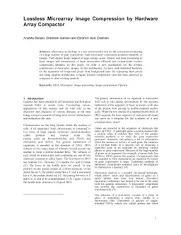 Lossless Microarray Image Compression by Hardware Array Compactor