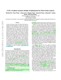 GAM : Gradient Attention Module of Optimization for Point Clouds
  Analysis