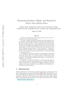 Extracting Incidents, Effects, and Requested Advice from MeToo Posts