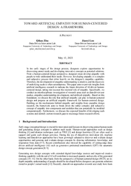 Toward Artificial Empathy for Human-Centered Design: A Framework