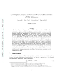 Convergence Analysis of Stochastic Gradient Descent with MCMC Estimators
