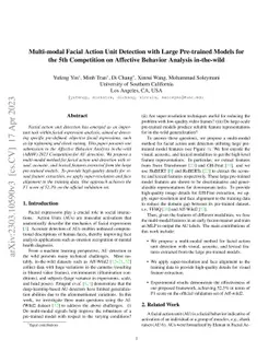 Multi-modal Facial Action Unit Detection with Large Pre-trained Models
  for the 5th Competition on Affective Behavior Analysis in-the-wild