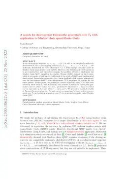 A search for short-period Tausworthe generators over $\mathbb{F}_b$ with
  application to Markov chain quasi-Monte Carlo