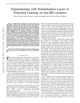 Experimenting with Normalization Layers in Federated Learning on non-IID
  scenarios