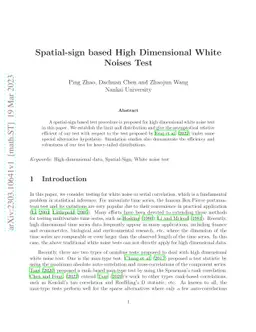 Spatial-sign based High Dimensional White Noises Test
