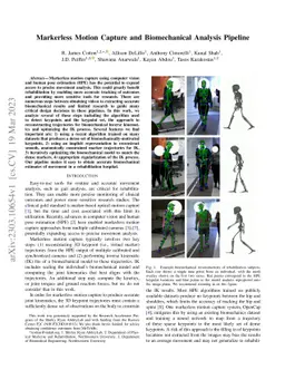 Markerless Motion Capture and Biomechanical Analysis Pipeline