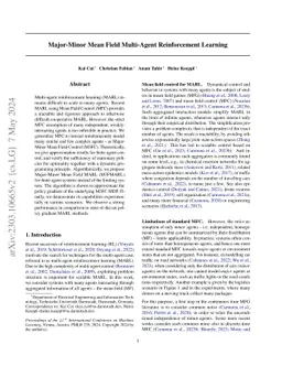 Major-Minor Mean Field Multi-Agent Reinforcement Learning