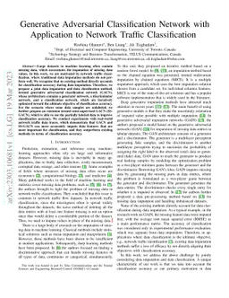 Generative Adversarial Classification Network with Application to
  Network Traffic Classification