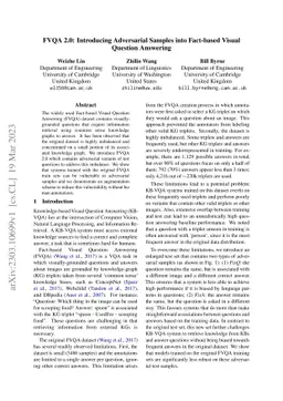 FVQA 2.0: Introducing Adversarial Samples into Fact-based Visual
  Question Answering