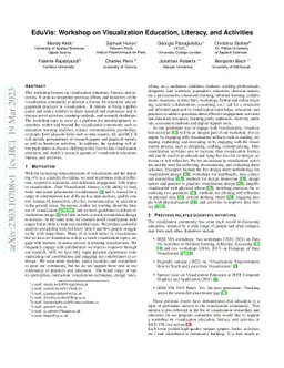 EduVis: Workshop on Visualization Education, Literacy, and Activities