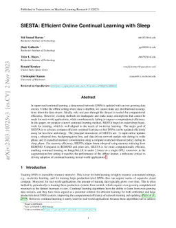 SIESTA: Efficient Online Continual Learning with Sleep