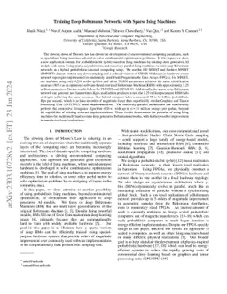 Training Deep Boltzmann Networks with Sparse Ising Machines