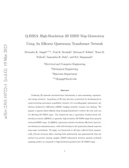 Q-RBSA: High-Resolution 3D EBSD Map Generation Using An Efficient
  Quaternion Transformer Network