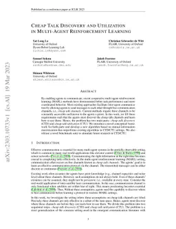 Cheap Talk Discovery and Utilization in Multi-Agent Reinforcement
  Learning