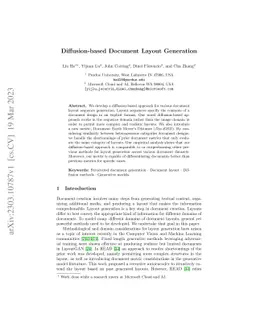 Diffusion-based Document Layout Generation