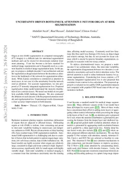 Uncertainty Driven Bottleneck Attention U-net for Organ at Risk
  Segmentation
