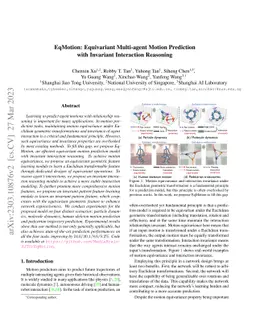 EqMotion: Equivariant Multi-agent Motion Prediction with Invariant
  Interaction Reasoning