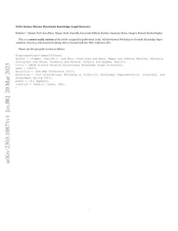 NASA Science Mission Directorate Knowledge Graph Discovery