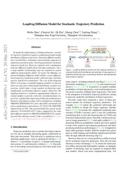 Leapfrog Diffusion Model for Stochastic Trajectory Prediction