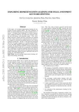 Exploring Representation Learning for Small-Footprint Keyword Spotting