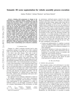 Semantic 3D scene segmentation for robotic assembly process execution