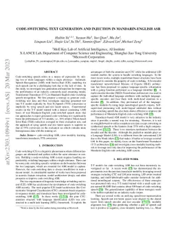 Code-Switching Text Generation and Injection in Mandarin-English ASR