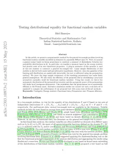 Testing distributional equality for functional random variables