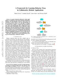 A Framework for Learning Behavior Trees in Collaborative Robotic
  Applications