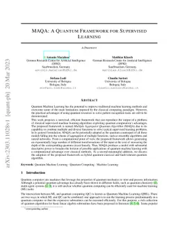 MAQA: A Quantum Framework for Supervised Learning