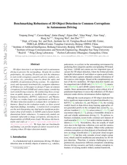 Benchmarking Robustness of 3D Object Detection to Common Corruptions in
  Autonomous Driving