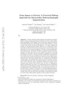 From Sparse to Precise: A Practical Editing Approach for Intracardiac
  Echocardiography Segmentation