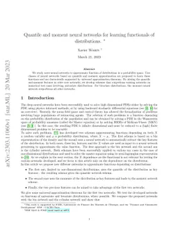 Quantile and moment neural networks for learning functionals of
  distributions
