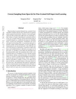Coreset Sampling from Open-Set for Fine-Grained Self-Supervised Learning