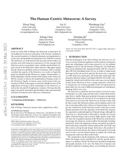 The Human-Centric Metaverse: A Survey