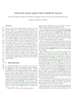 Adversarial Attacks against Binary Similarity Systems
