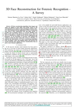 3D Face Reconstruction for Forensic Recognition -- A Survey