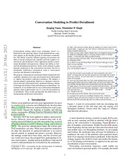 Conversation Modeling to Predict Derailment
