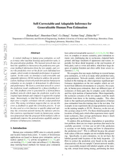 Self-Correctable and Adaptable Inference for Generalizable Human Pose
  Estimation