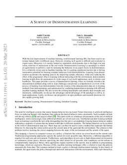 A Survey of Demonstration Learning