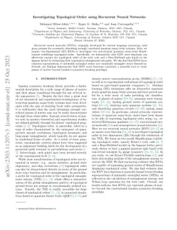 Investigating Topological Order using Recurrent Neural Networks