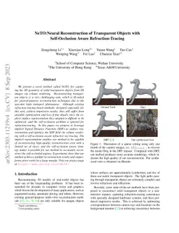 NeTO:Neural Reconstruction of Transparent Objects with Self-Occlusion
  Aware Refraction-Tracing