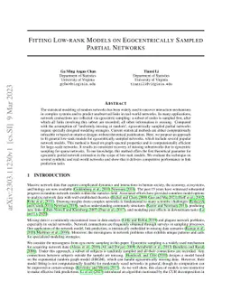 Fitting Low-rank Models on Egocentrically Sampled Partial Networks