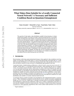 What Makes Data Suitable for a Locally Connected Neural Network? A
  Necessary and Sufficient Condition Based on Quantum Entanglement