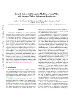 Towards End-to-End Generative Modeling of Long Videos with
  Memory-Efficient Bidirectional Transformers