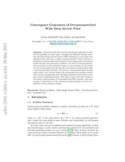 Convergence Guarantees of Overparametrized Wide Deep Inverse Prior