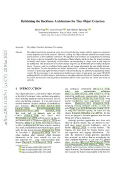 Rethinking the backbone architecture for tiny object detection