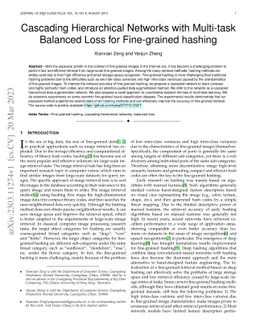 Cascading Hierarchical Networks with Multi-task Balanced Loss for
  Fine-grained hashing