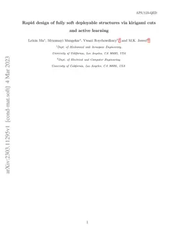 Rapid design of fully soft deployable structures via kirigami cuts and
  active learning