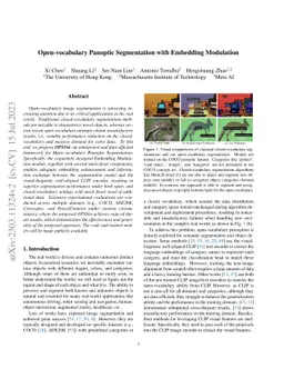 Open-vocabulary Panoptic Segmentation with Embedding Modulation