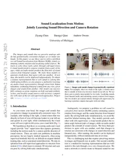 Sound Localization from Motion: Jointly Learning Sound Direction and
  Camera Rotation